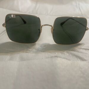 Ray-Ban Square Sunglasses with Gold Frame